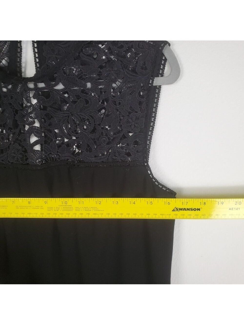 Theory Black Lace Dress Women's Size 8 Mini Sleeveless Sheath - Picture 4 of 11